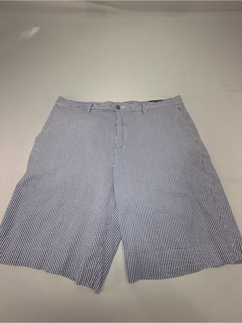Polo Ralph Lauren Men’s Seersucker blue white shorts stretch classic fit 34